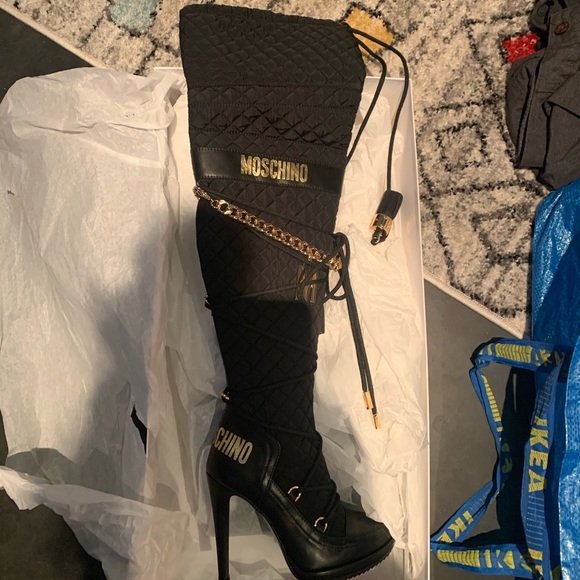 moschino over the knee boots